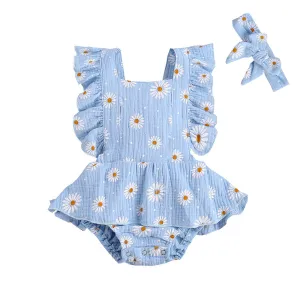 Daisy Ruffled Baby Romper