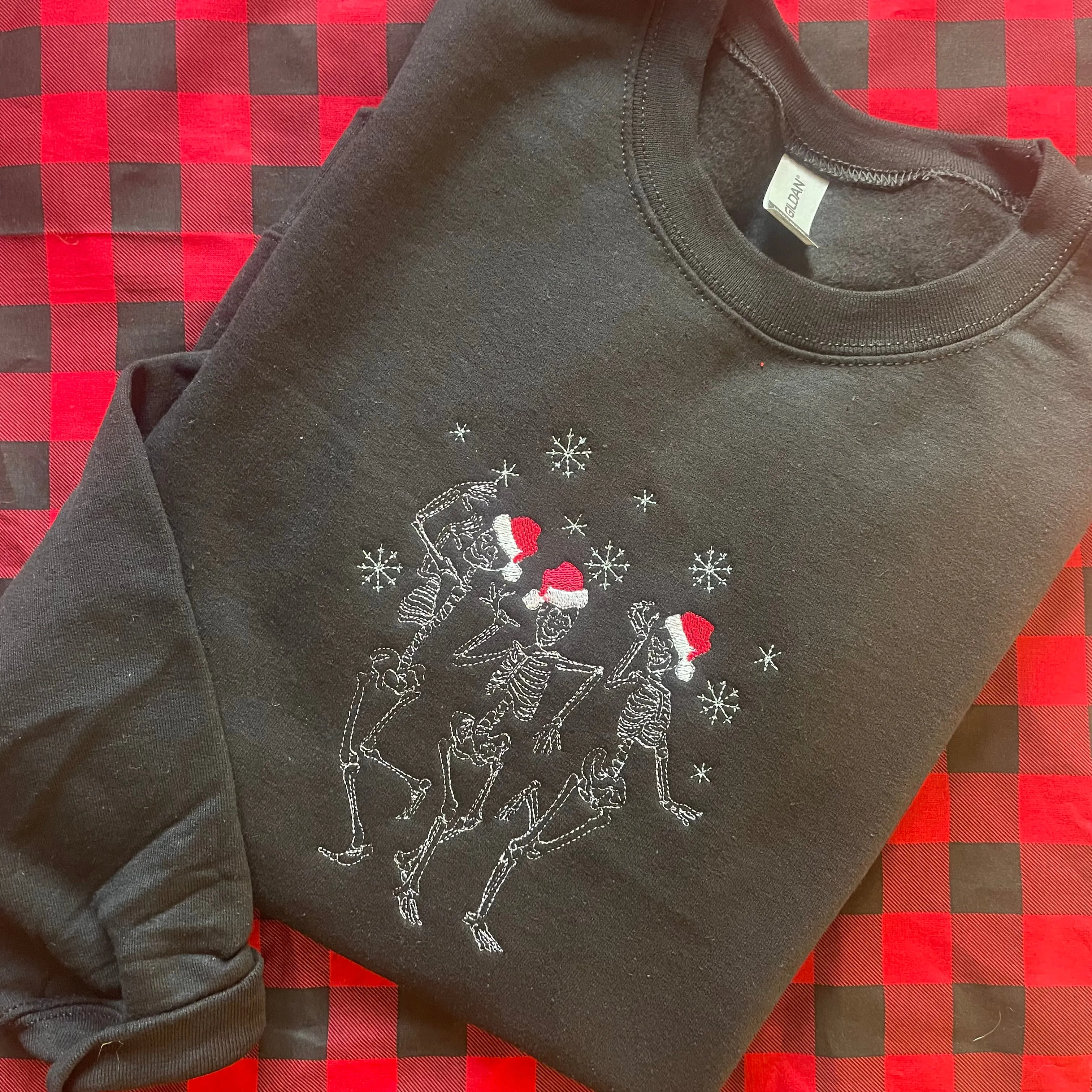 Dancing Skelly Santas Crewneck Sweatshirt