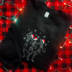 Dancing Skelly Santas Crewneck Sweatshirt