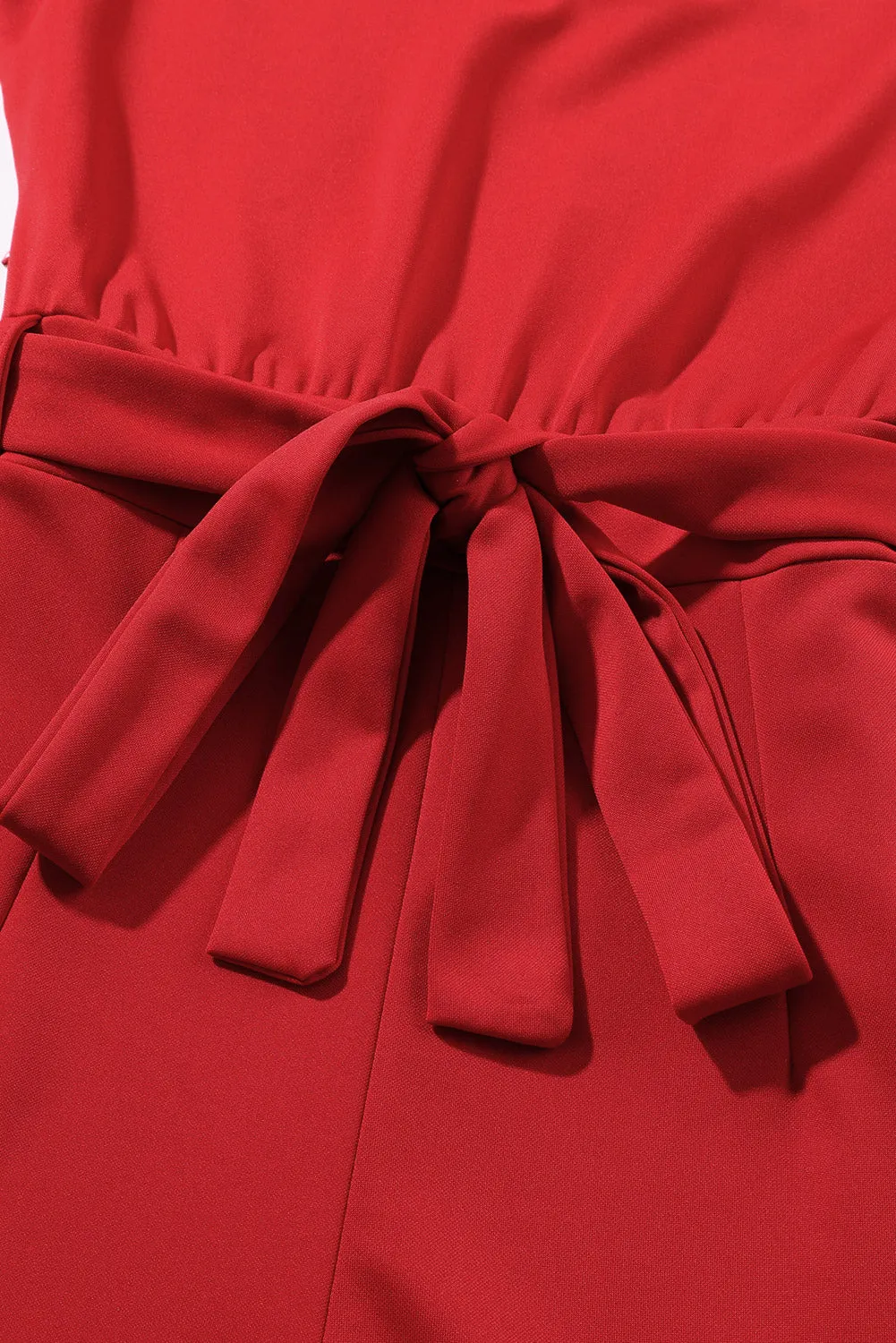 Date Night Blouse Jumpsuit Red