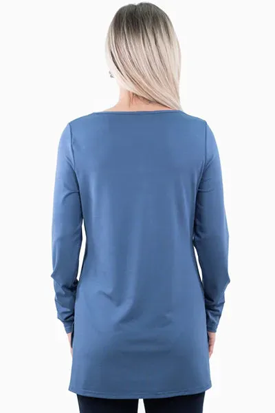Denim Blue V Neck Tunic