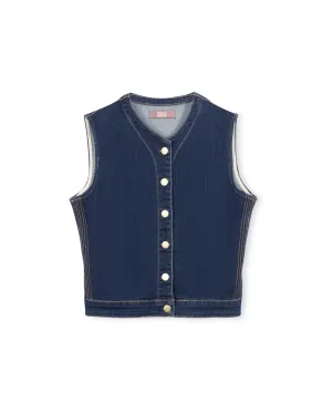 Denim Button Down Vest
