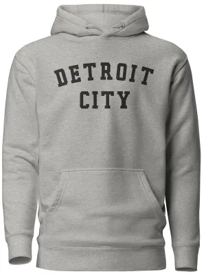 Detroit City Premium Pullover Unisex Hoodie - Athletic Gray / Black