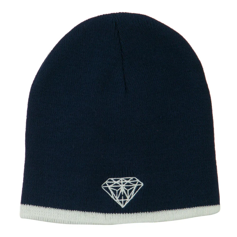 Diamond Embroidered Short Beanie