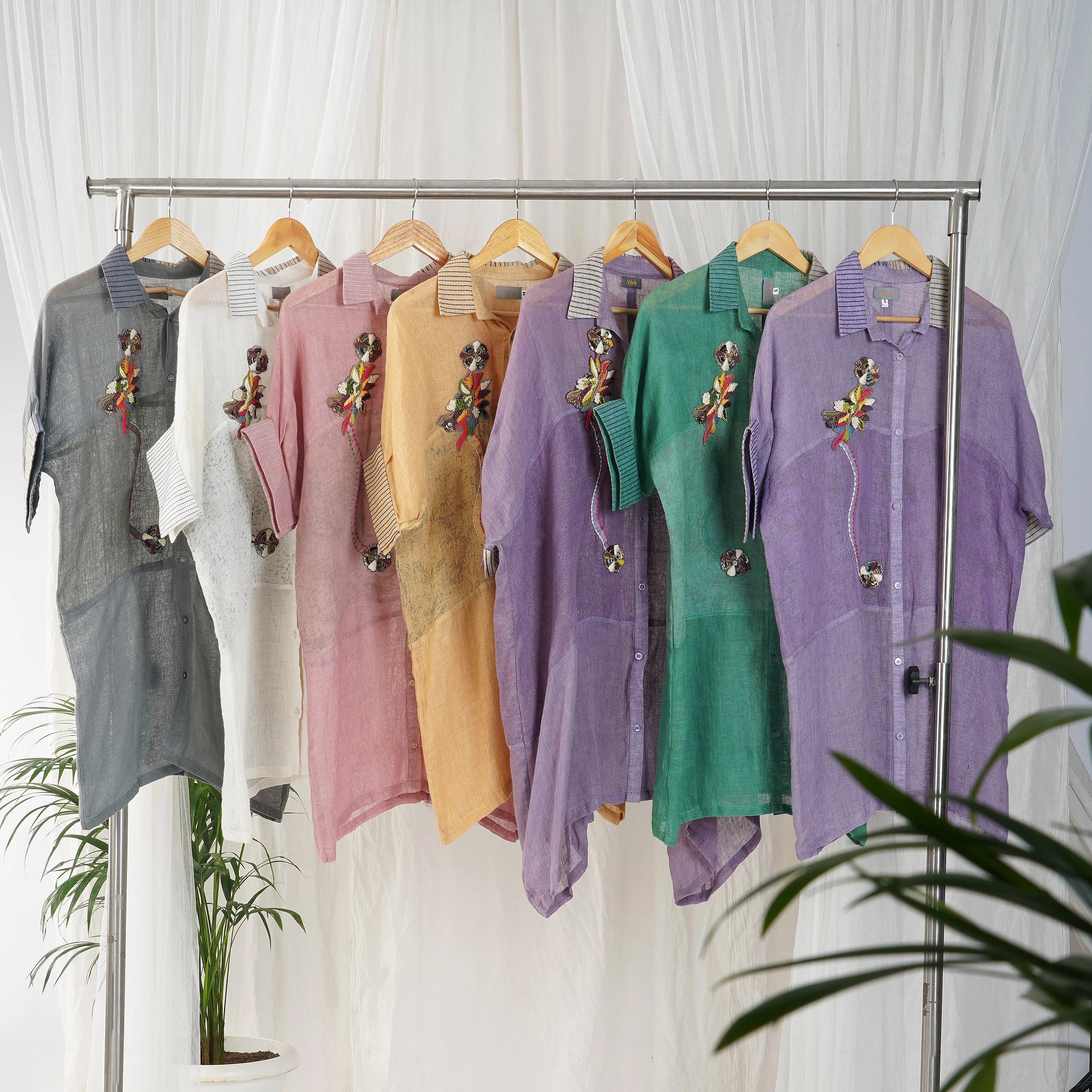 Different Collar Dress/Outfit with Embroidery 3 pc set