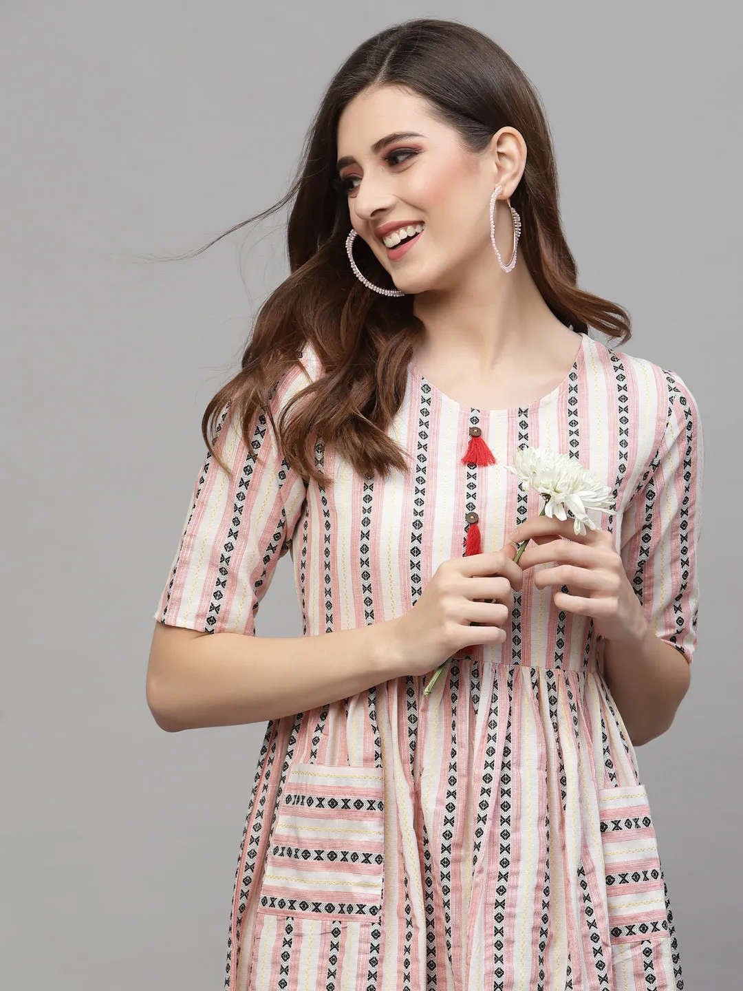 DRESS - Women Woven-Design Ethnic Dress