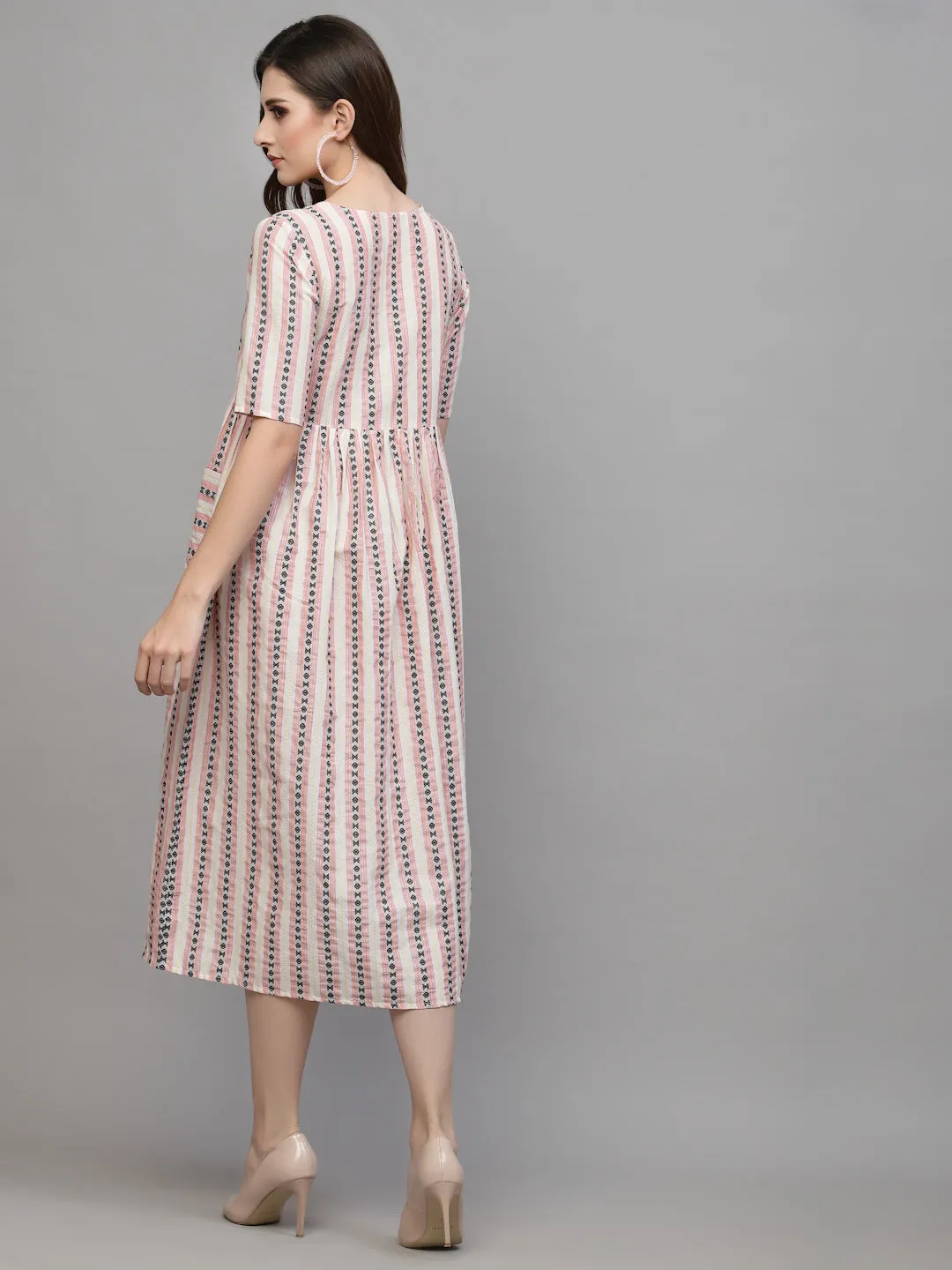 DRESS - Women Woven-Design Ethnic Dress