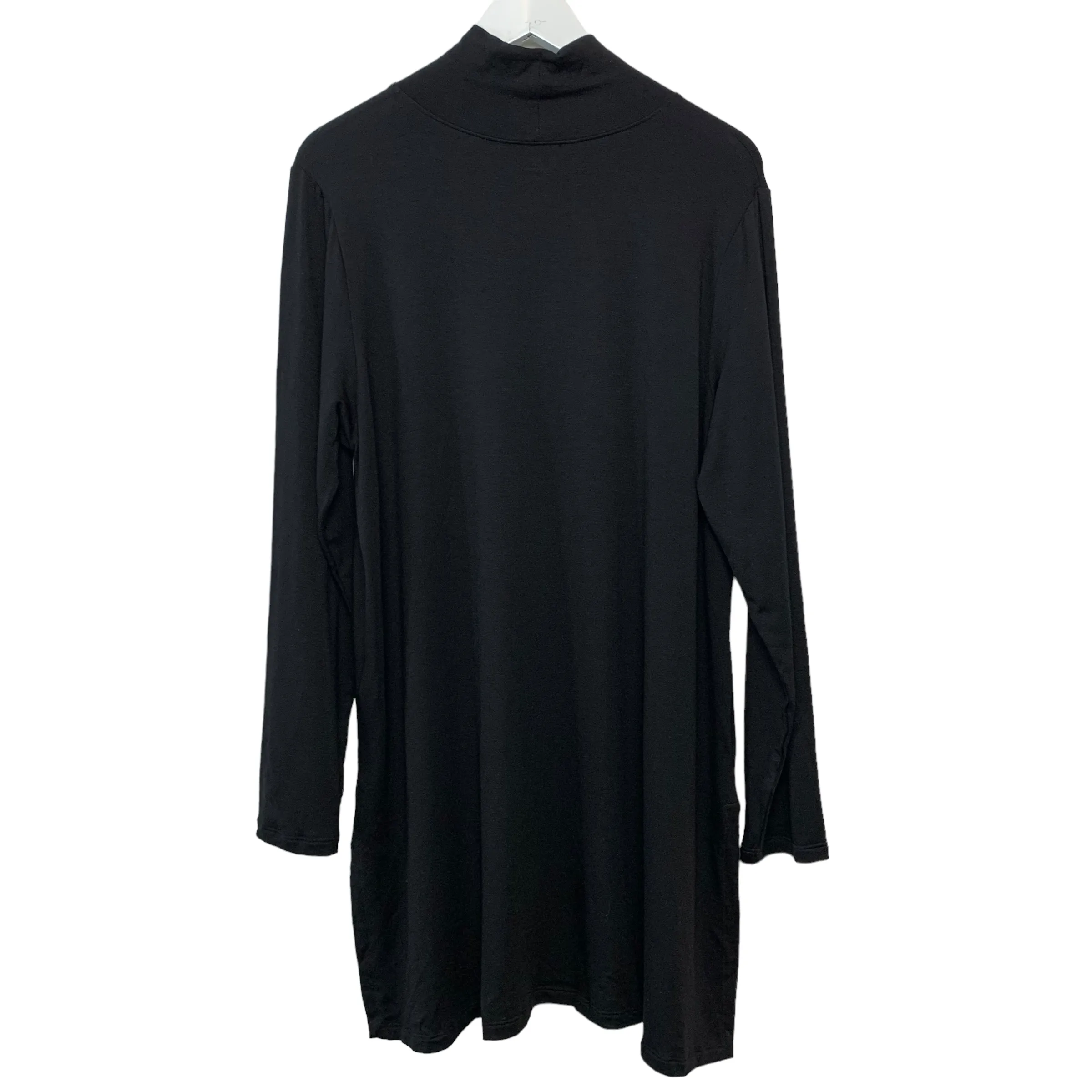 Eileen Fisher Black Scrunch Neck Turtleneck Tunic Top XL