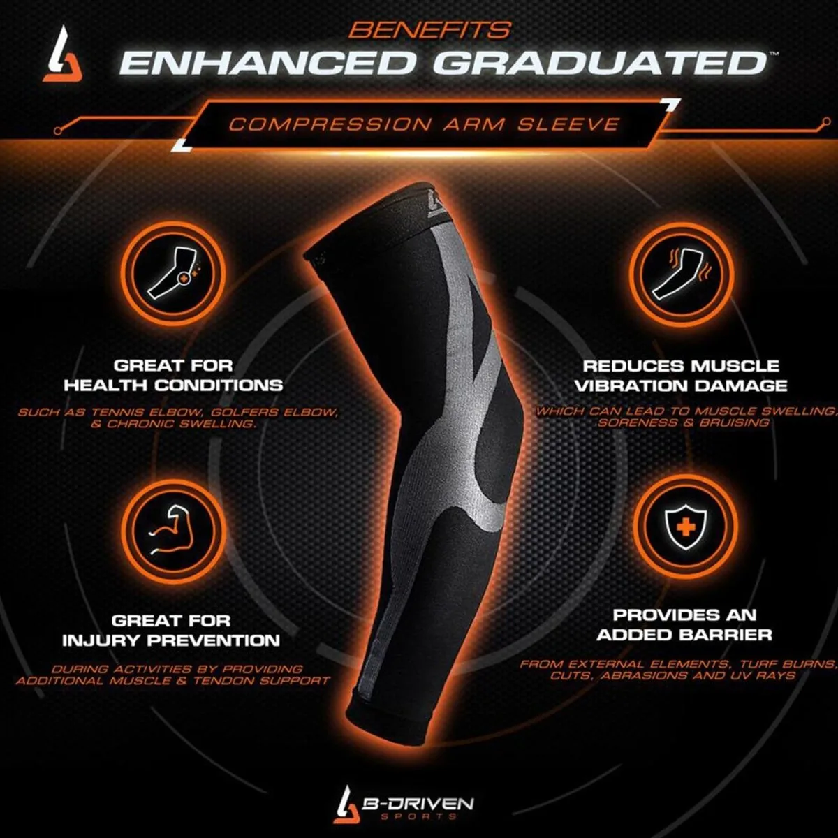 Enhanced Graduated Compression Arm Sleeve | White