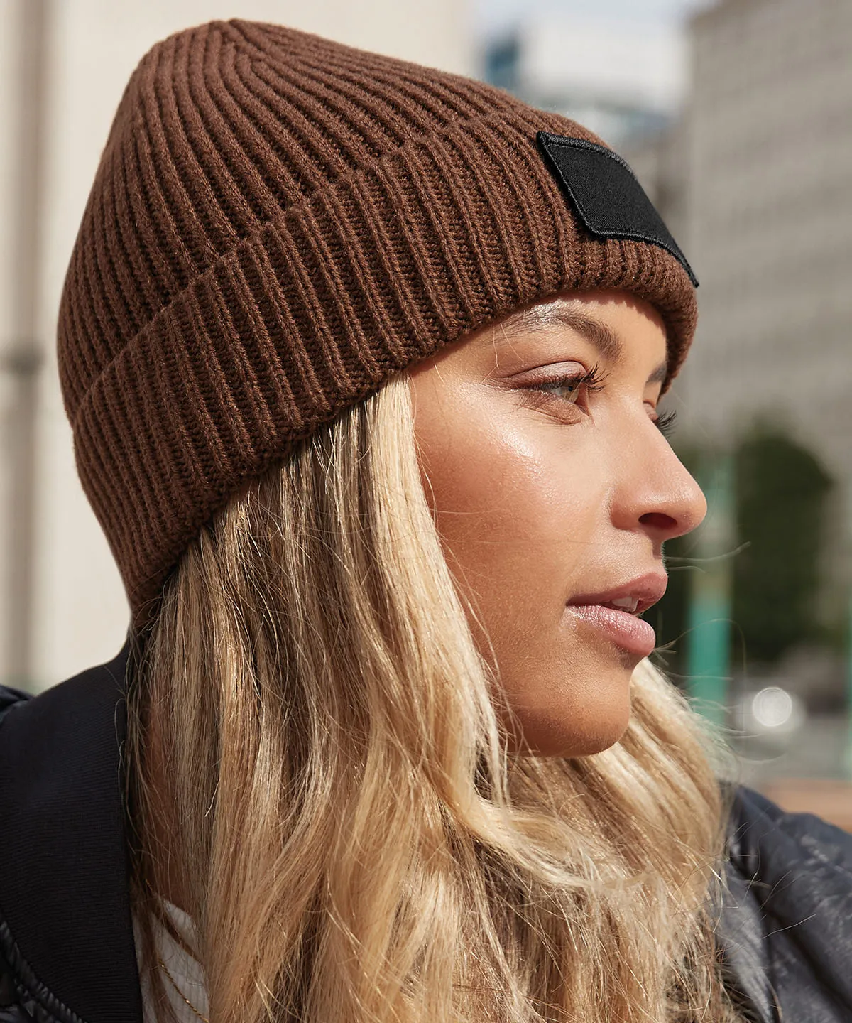 Fashion patch beanie | Light Grey/Black