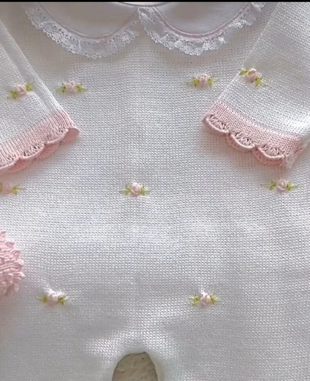 Florence Embroidery Set w/Blanket - White & Pink