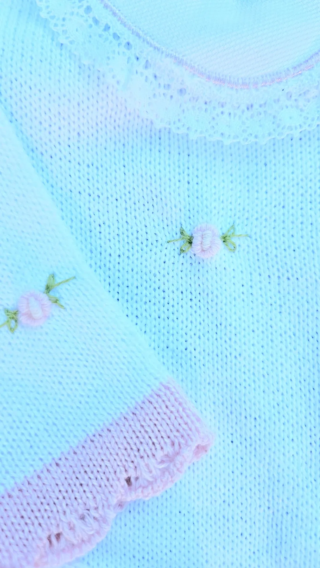 Florence Embroidery Set w/Blanket - White & Pink