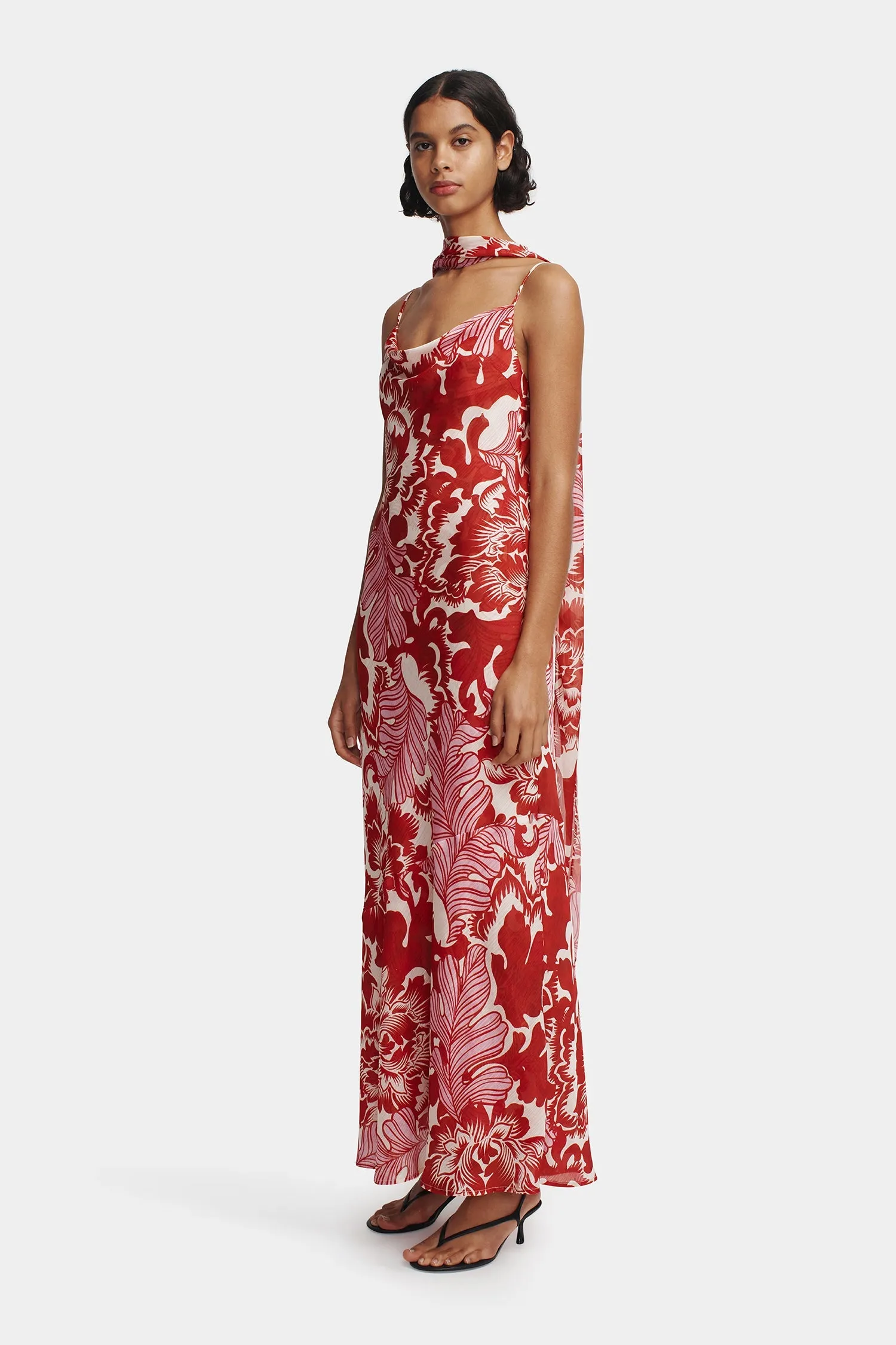 Florencia Midi Dress Scarlet Garden