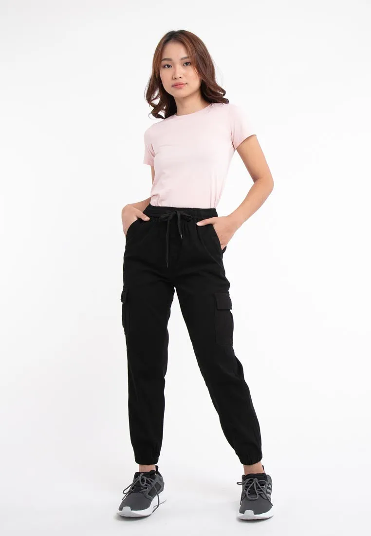 Forest Ladies Cotton Twill Elastic Waist Cargo Pants Women Jogger Long Pants | Seluar Cargo Perempuan  - 810442