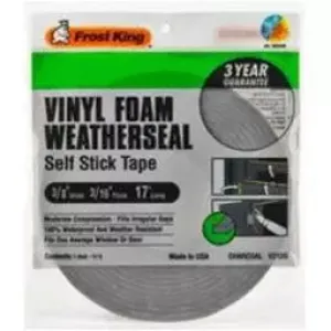 Frost King Vinyl Foam Weatherseal 3/8" X 3/16" X 17' 	Charcoal