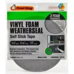 Frost King Vinyl Foam Weatherseal 3/8" X 3/16" X 17' 	Charcoal