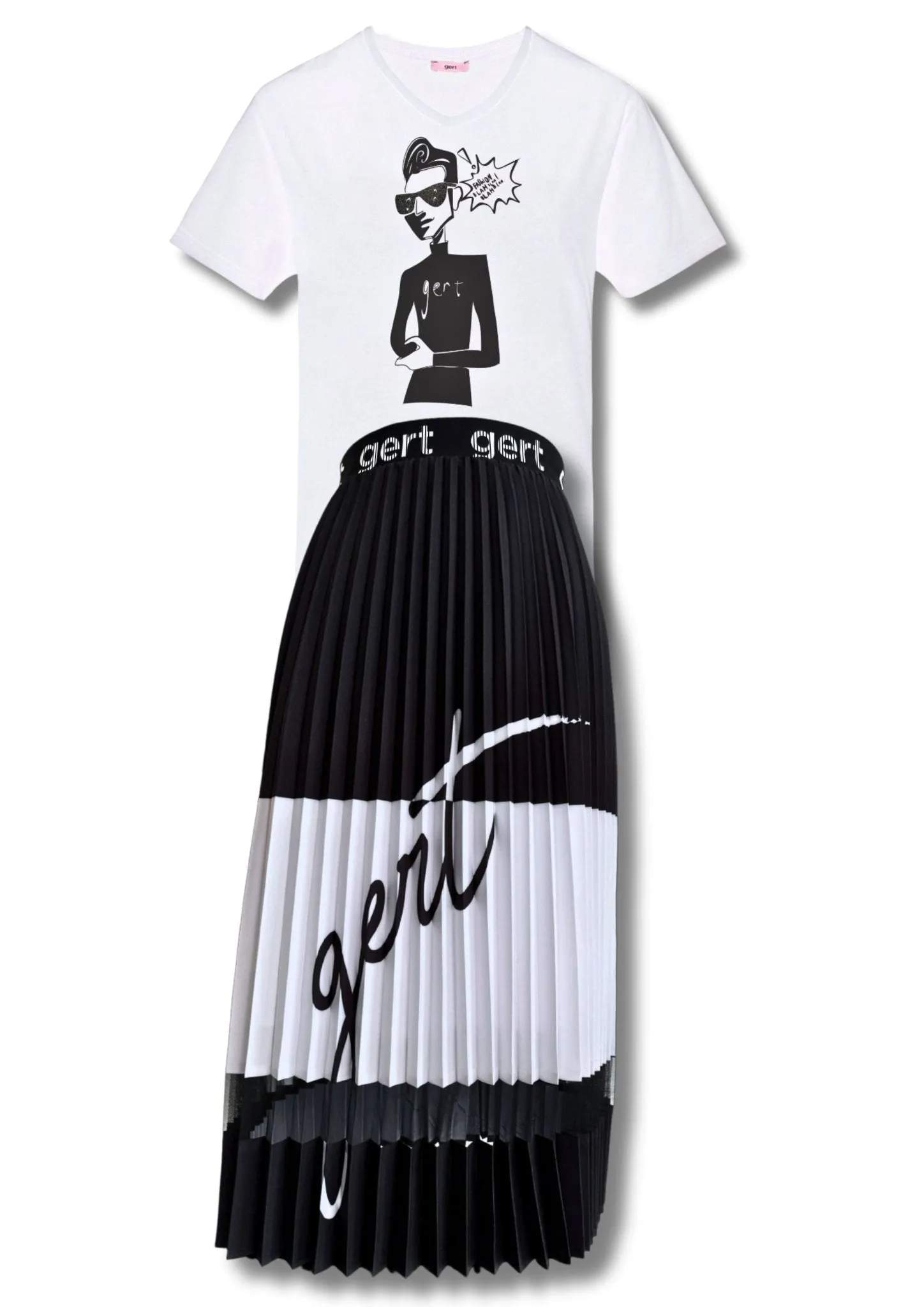 gert peek-a-boo pleated skirt