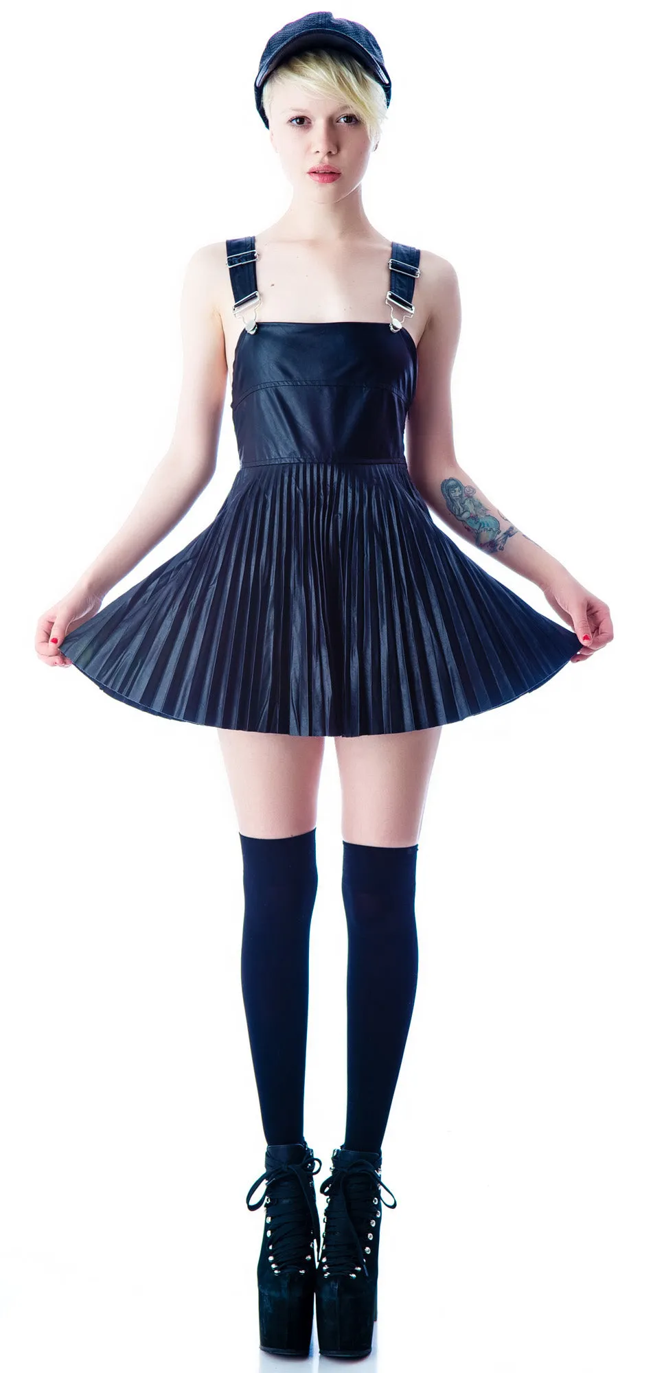Greaser Pleated Overall Dress