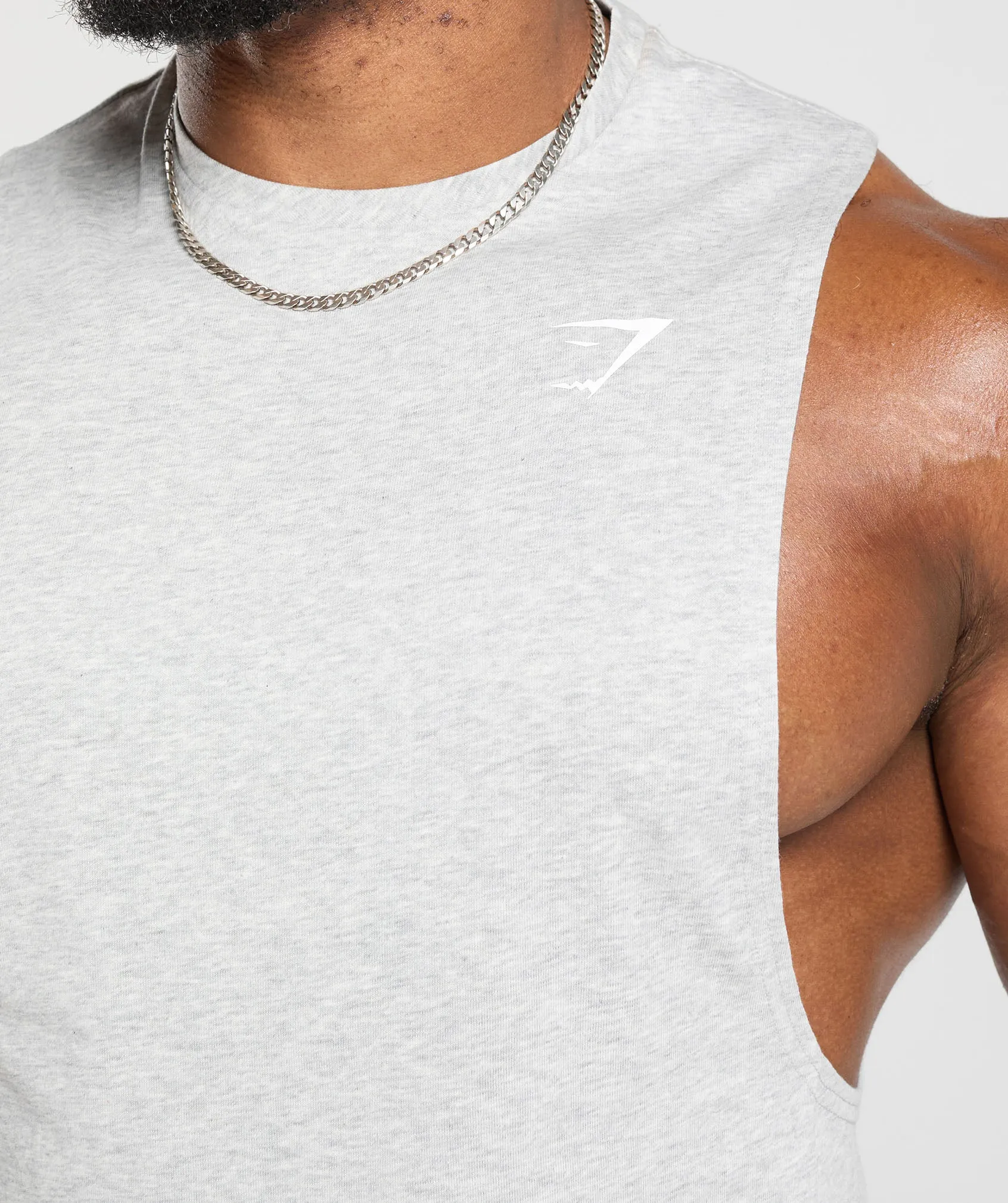 Gymshark React Drop Arm Tank - Light Grey Core Marl
