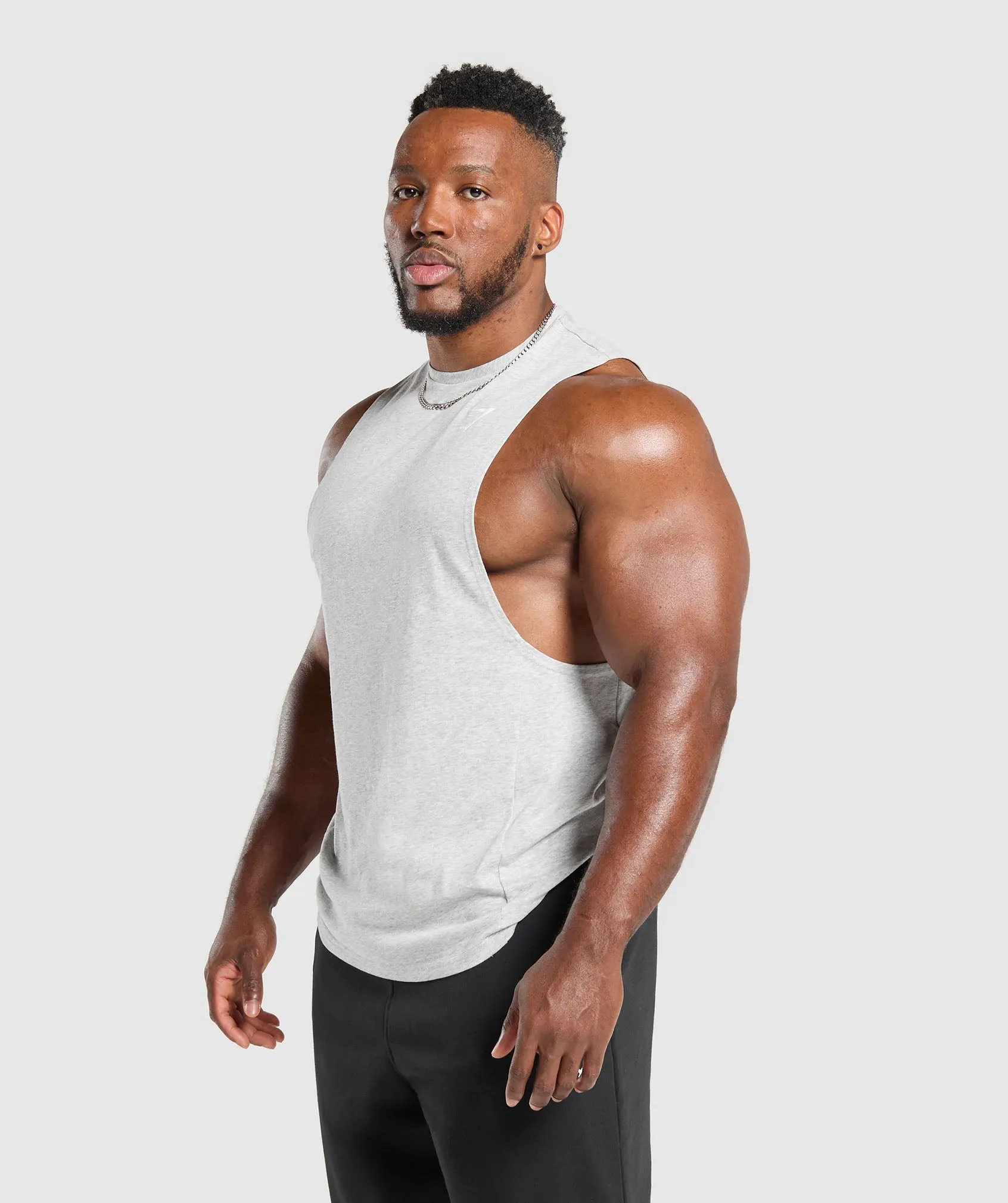 Gymshark React Drop Arm Tank - Light Grey Core Marl