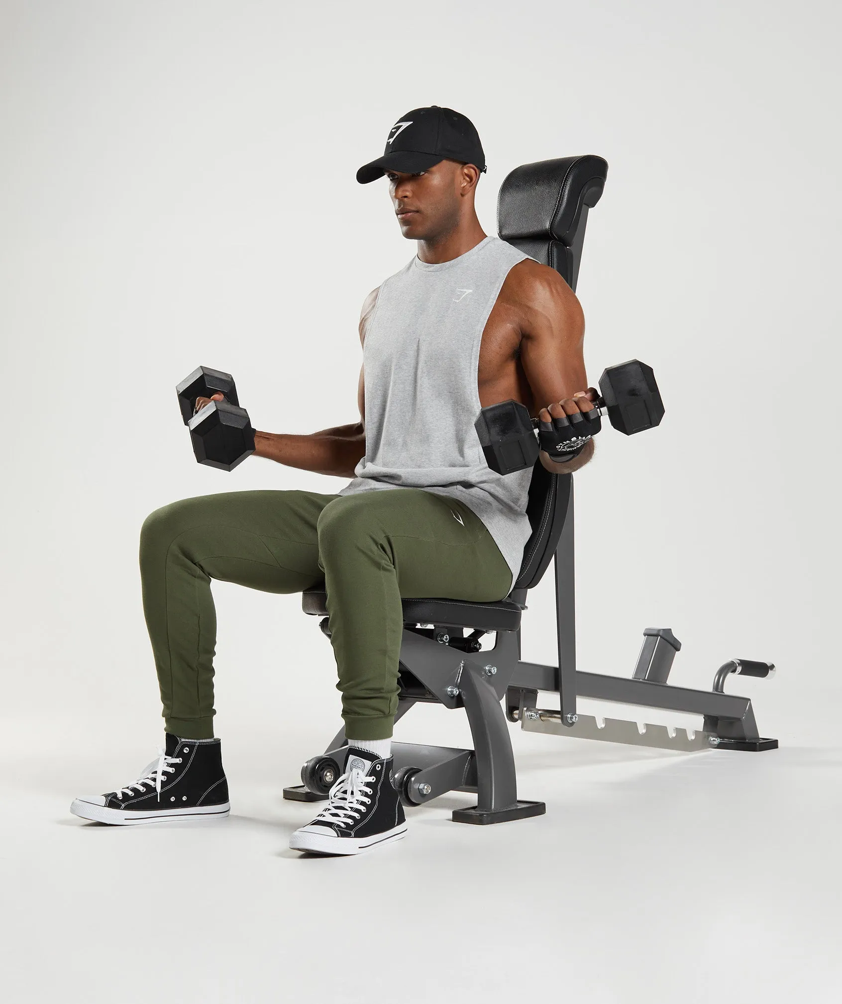 Gymshark React Drop Arm Tank - Light Grey Core Marl
