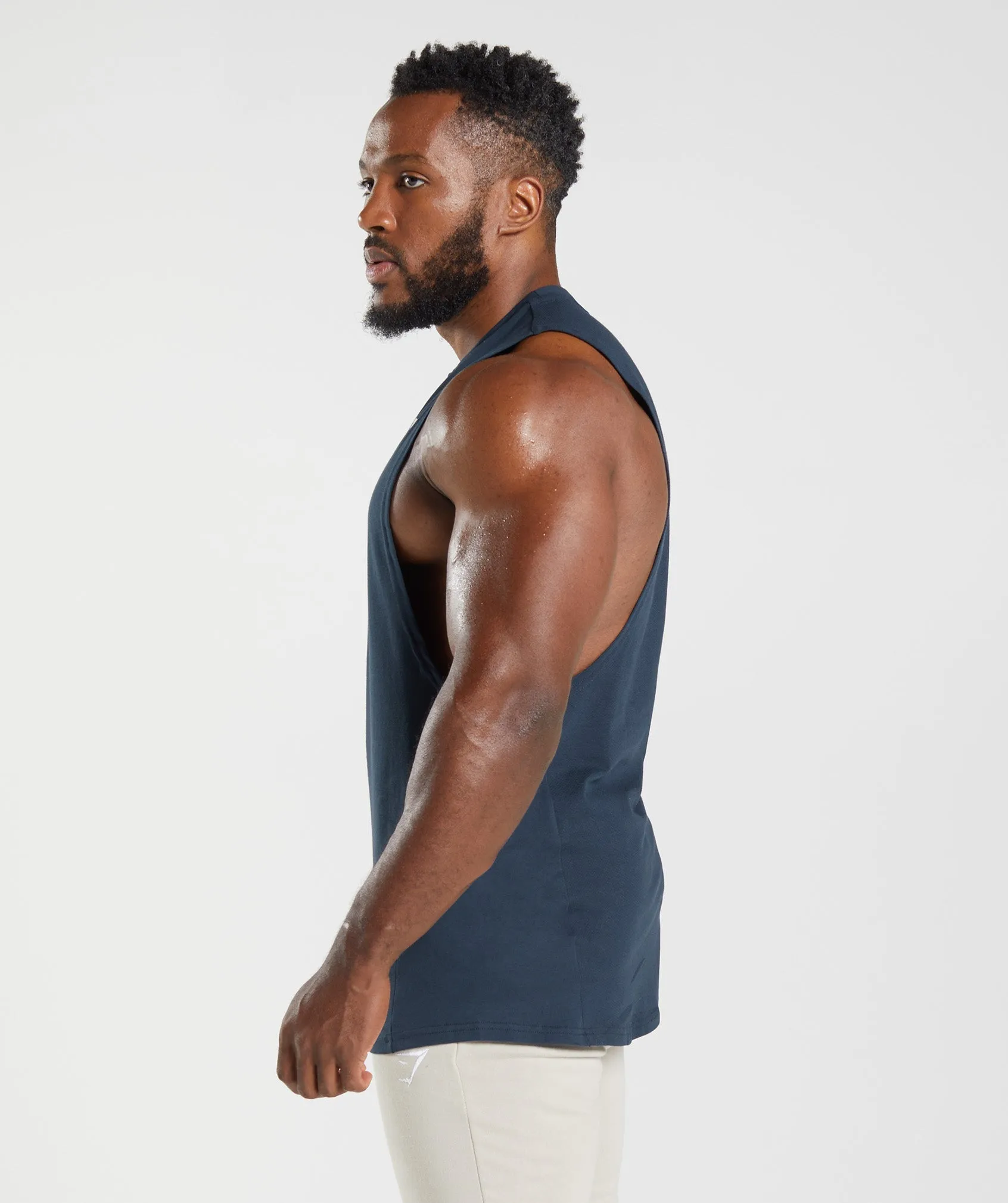Gymshark React Drop Arm Tank - Navy