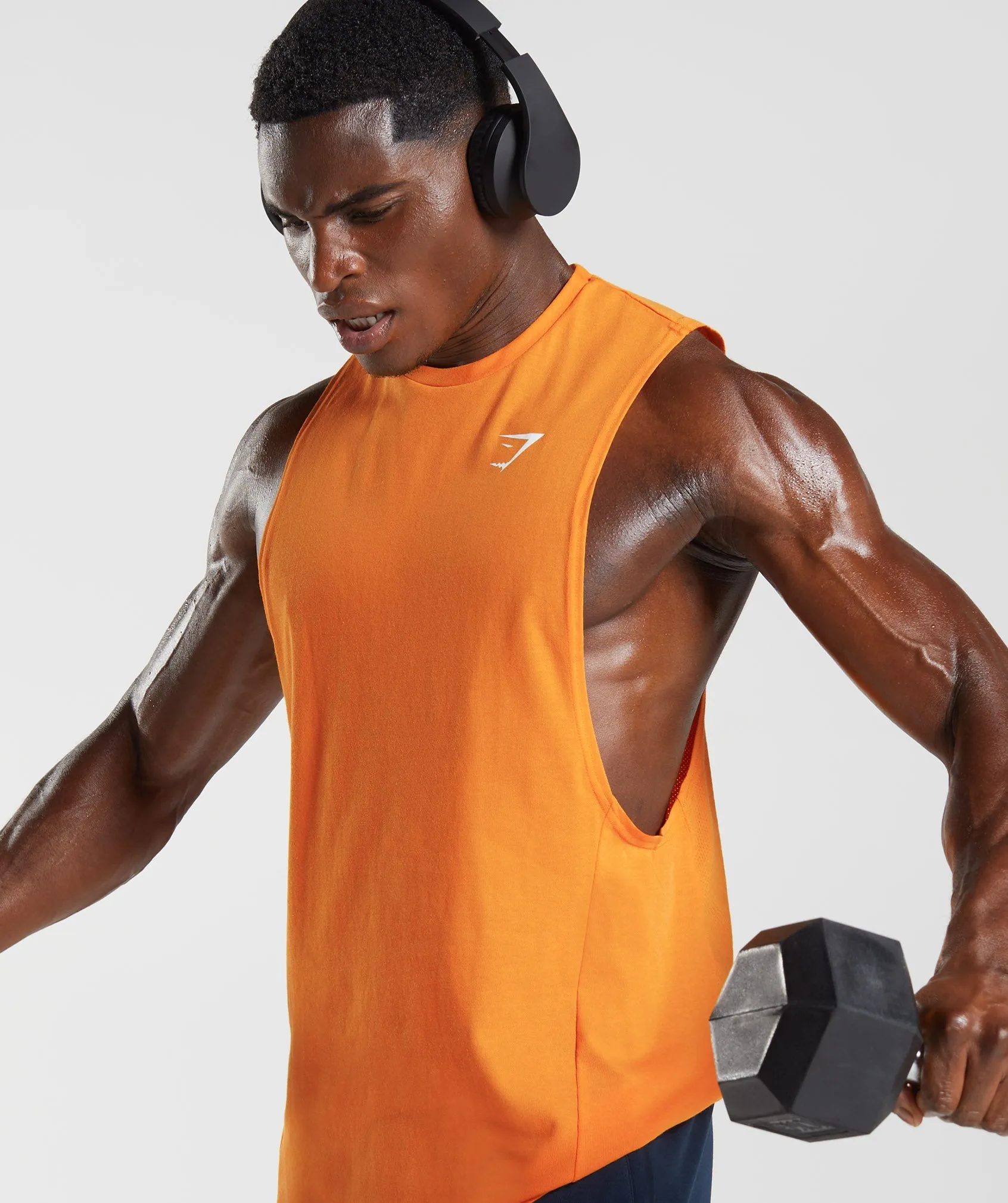 Gymshark React Drop Arm Tank - Sunburst Orange