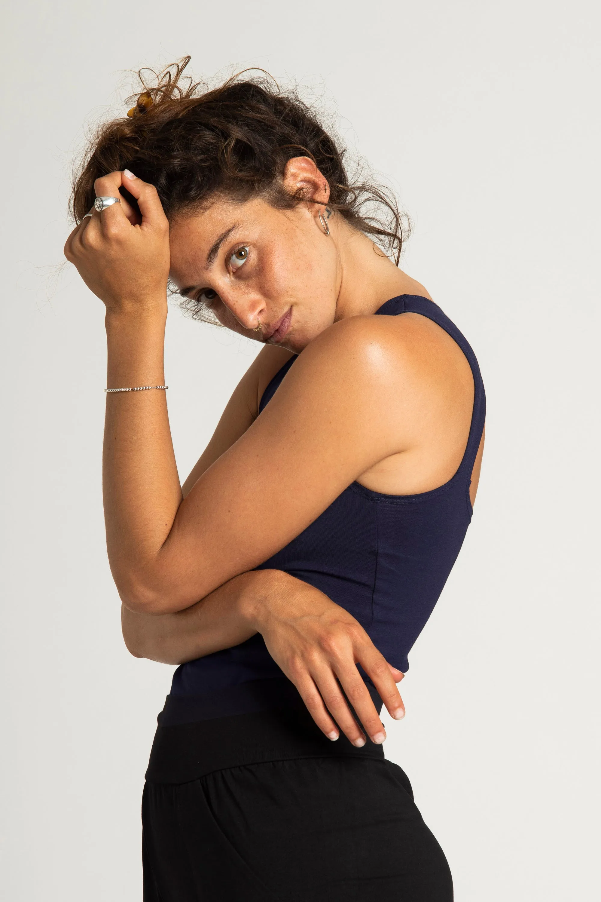 Half Moon Open Back Tank Top