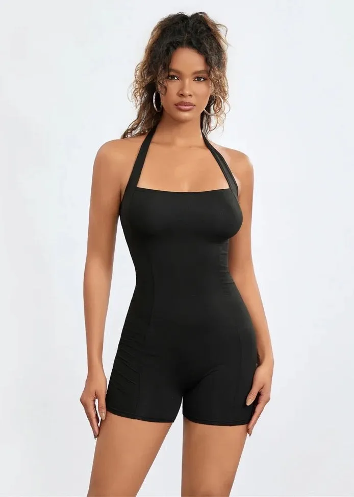Halter Backless Unitard Romper