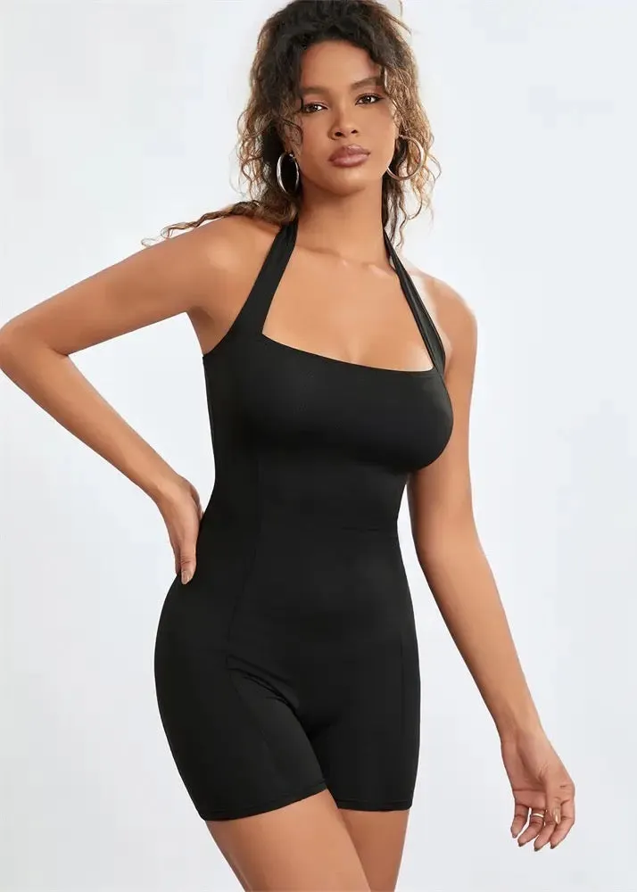 Halter Backless Unitard Romper