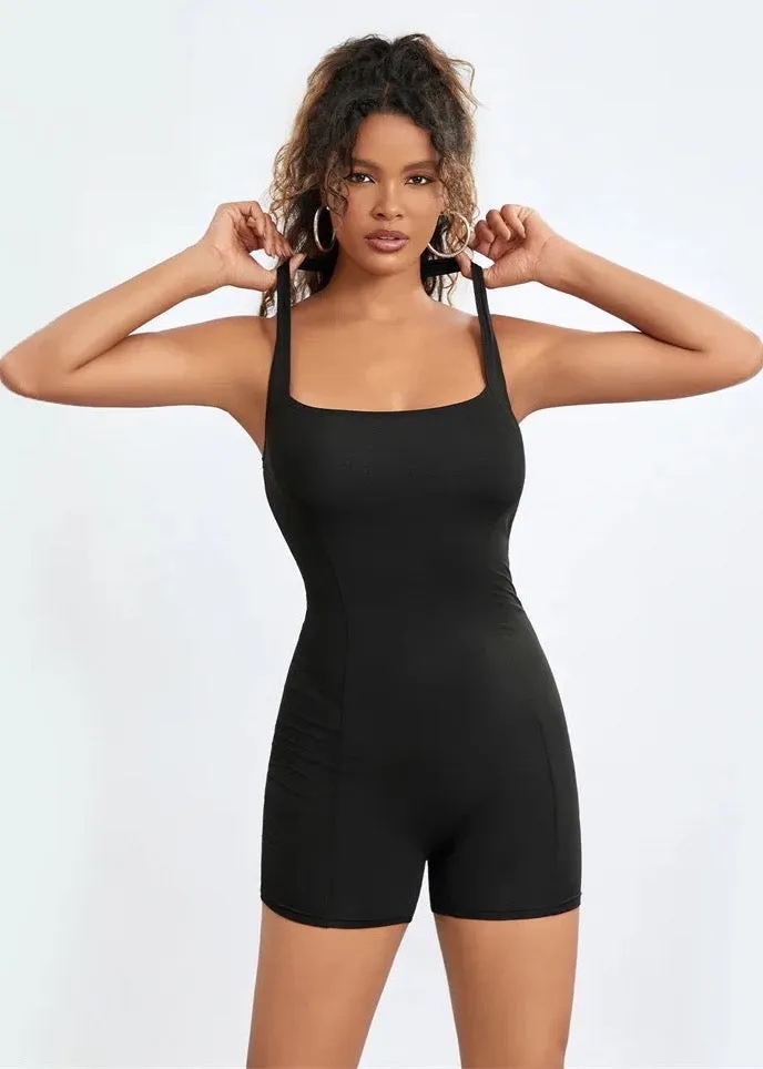 Halter Backless Unitard Romper