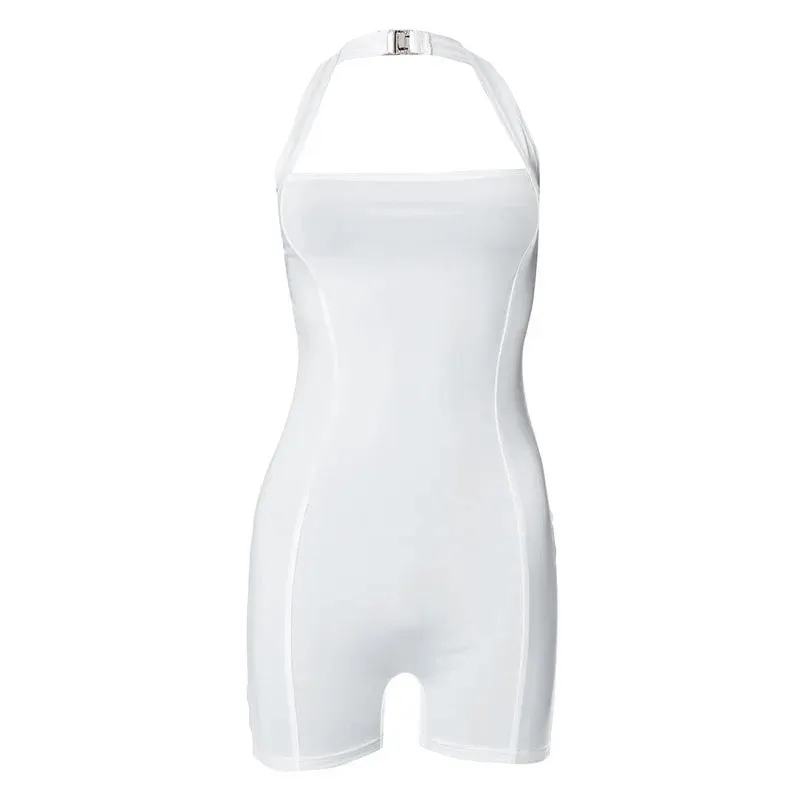Halter Backless Unitard Romper