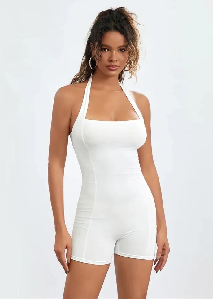 Halter Backless Unitard Romper