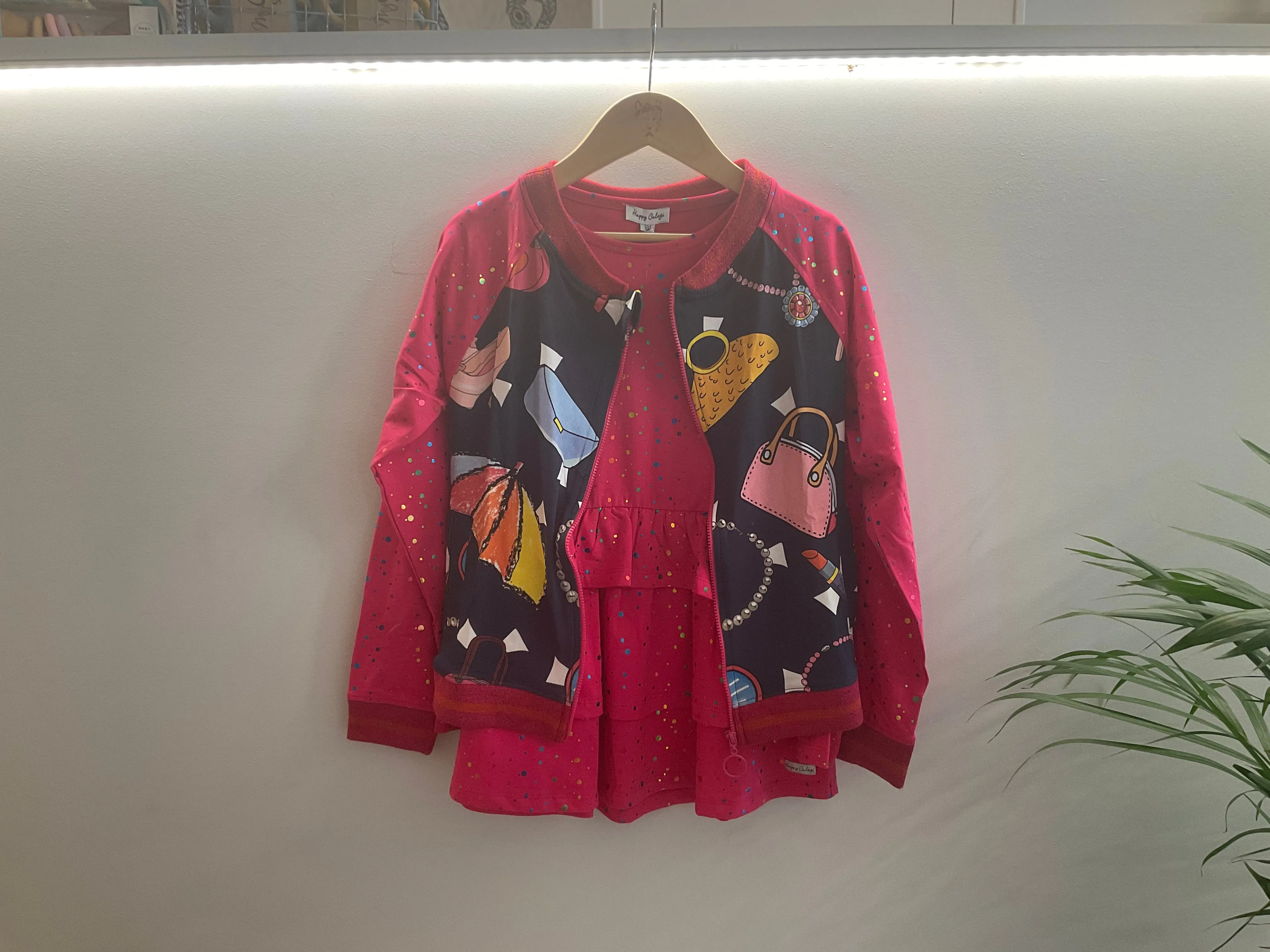 Happy Calegi - Vegga Tunic and Jacket Set - Pink/Navy