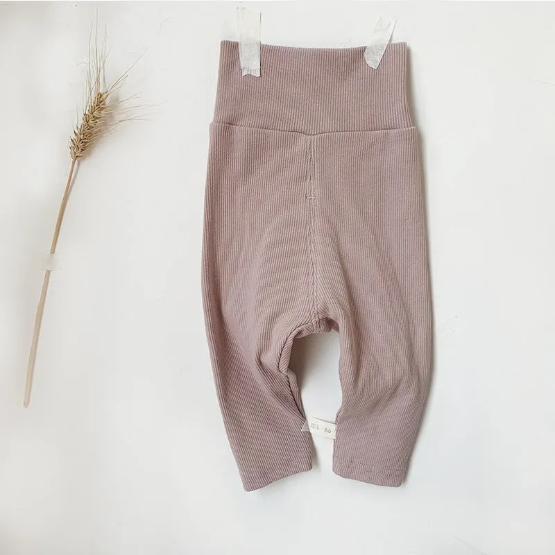 High Waisted Ribbed Knit Pants