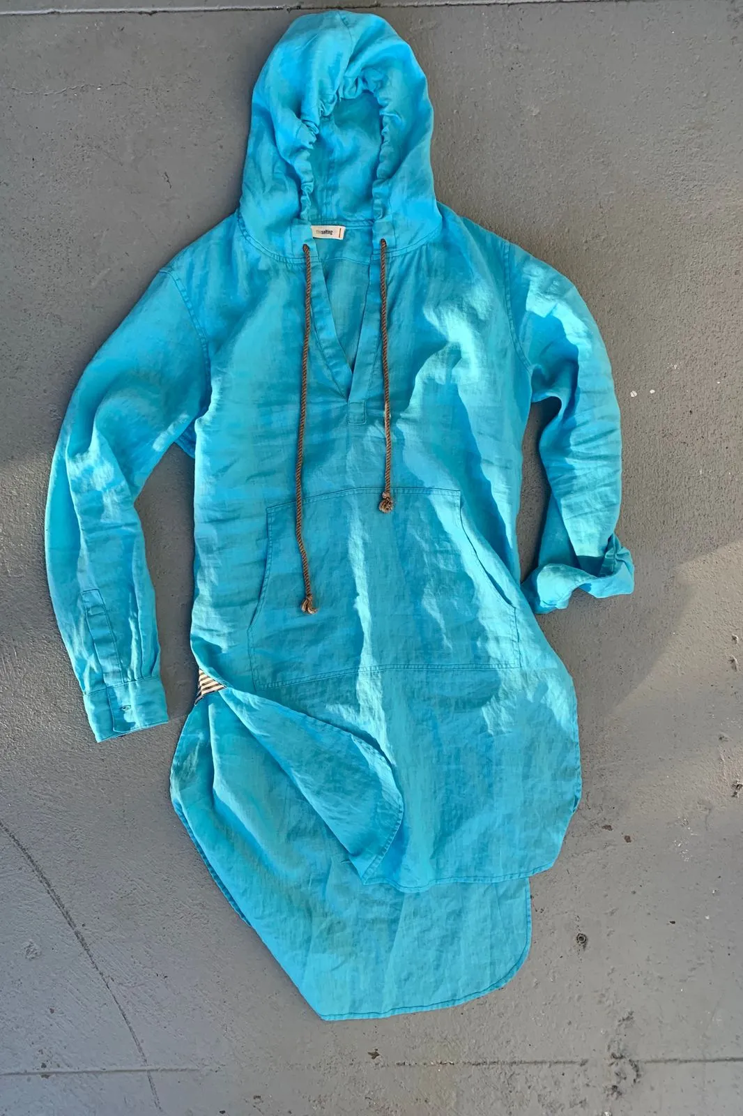 hoodie tunic acqua