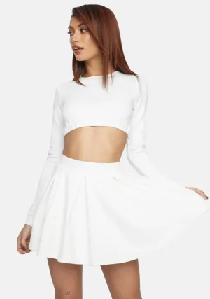 Hottie Approved Off White Mini Skirt Set