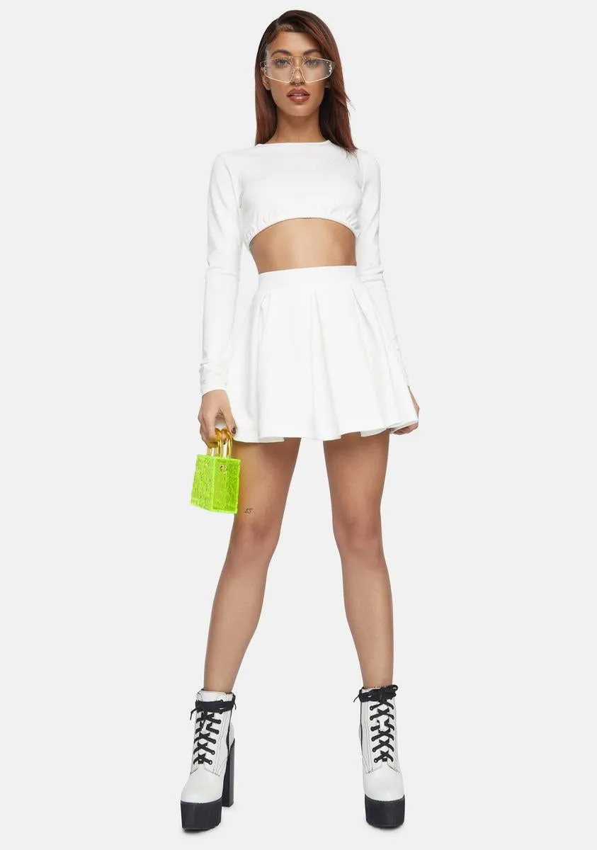 Hottie Approved Off White Mini Skirt Set