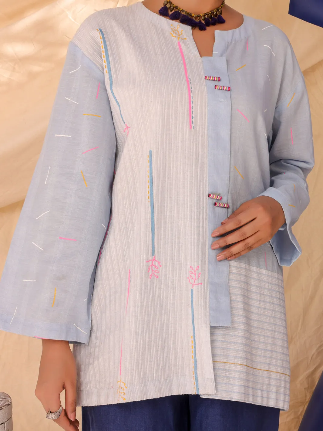 Ice Blue Tunic - ALCR-LK-1042