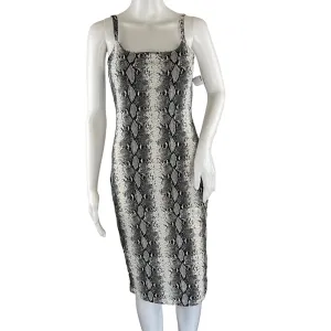 Jade Women's Skin Dress In Gray Snake Print Sleeveless Sz L