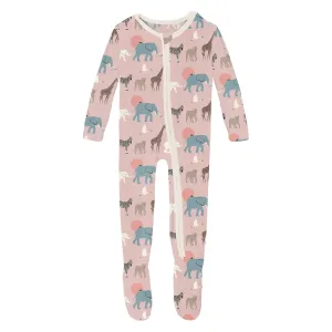 Just So Animal Ruffle Footie, Rose