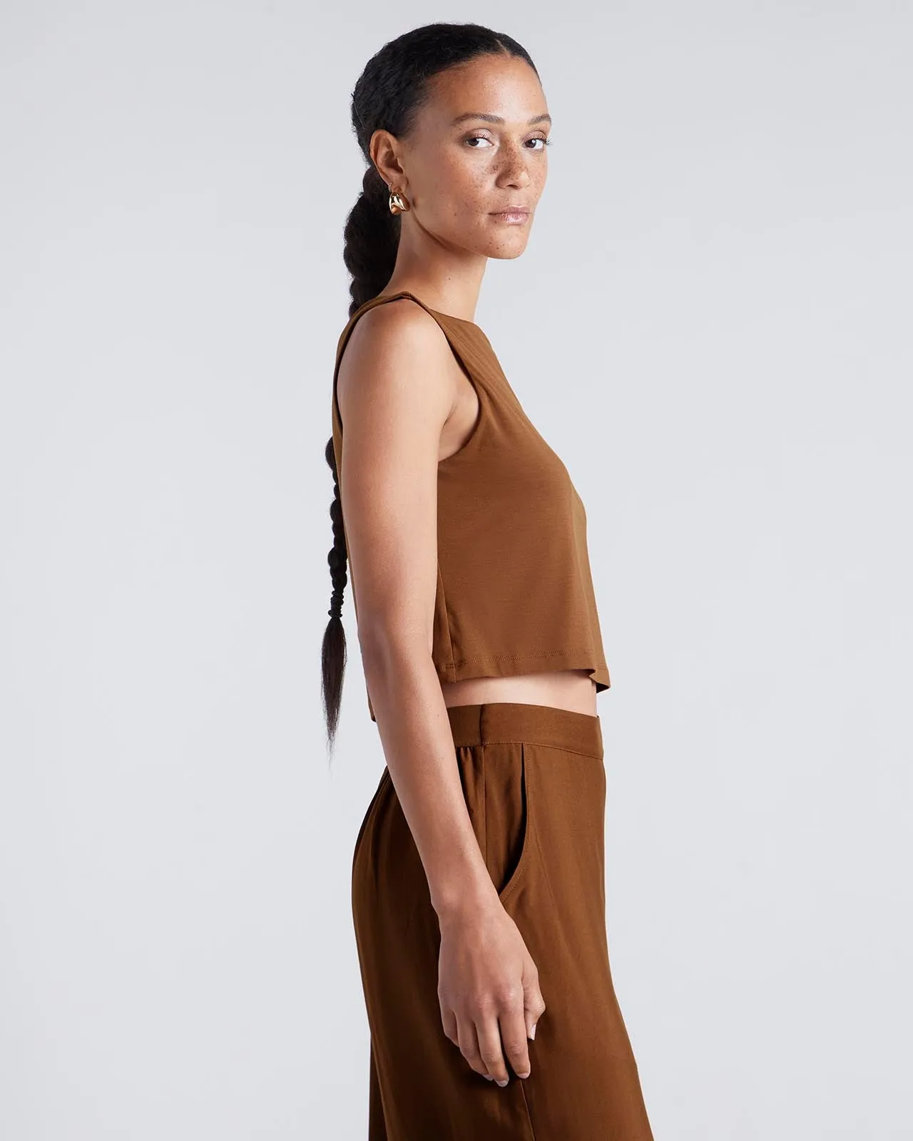 Kate Young x Splendid Silk-Modal Cropped Tank