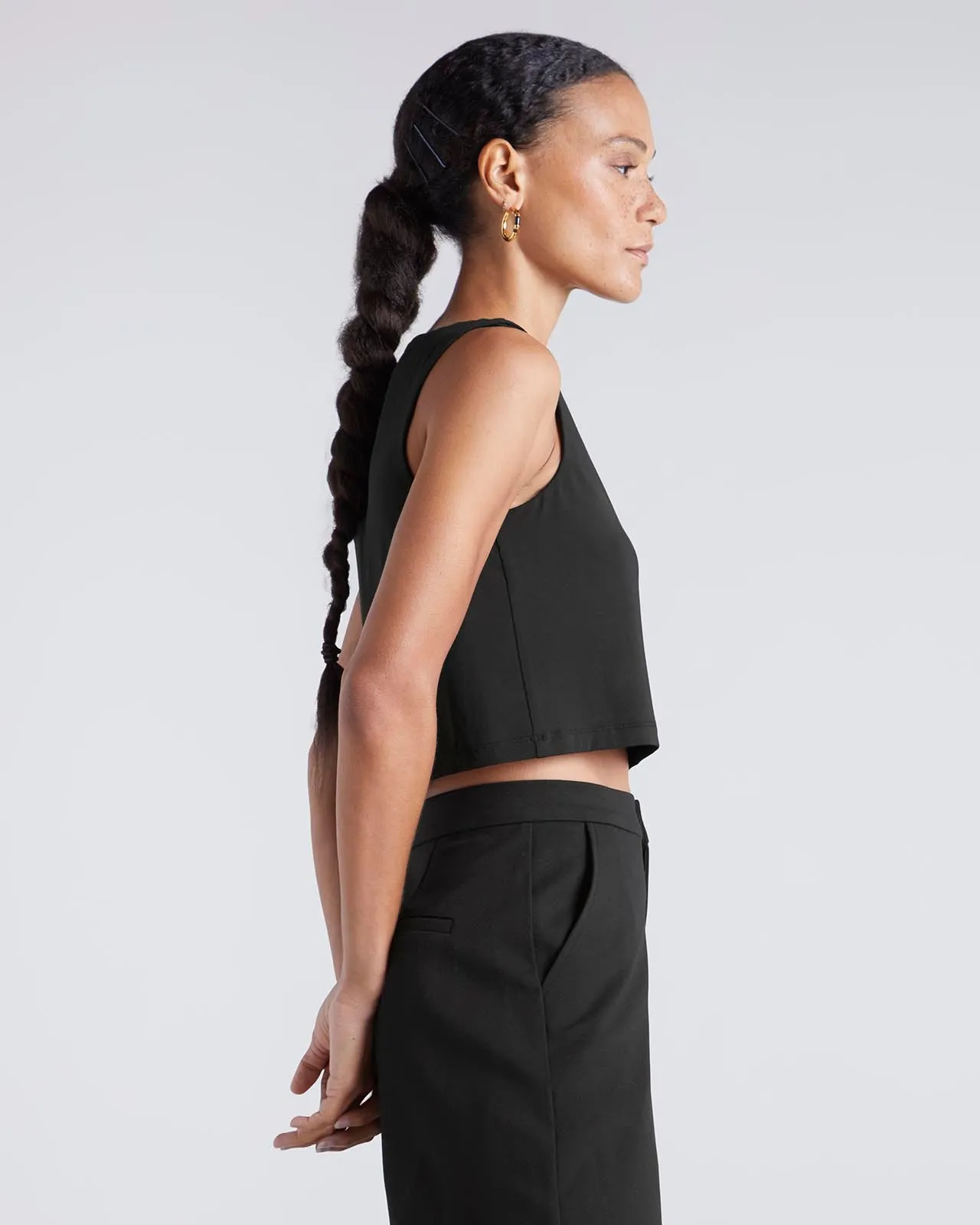 Kate Young x Splendid Silk-Modal Cropped Tank
