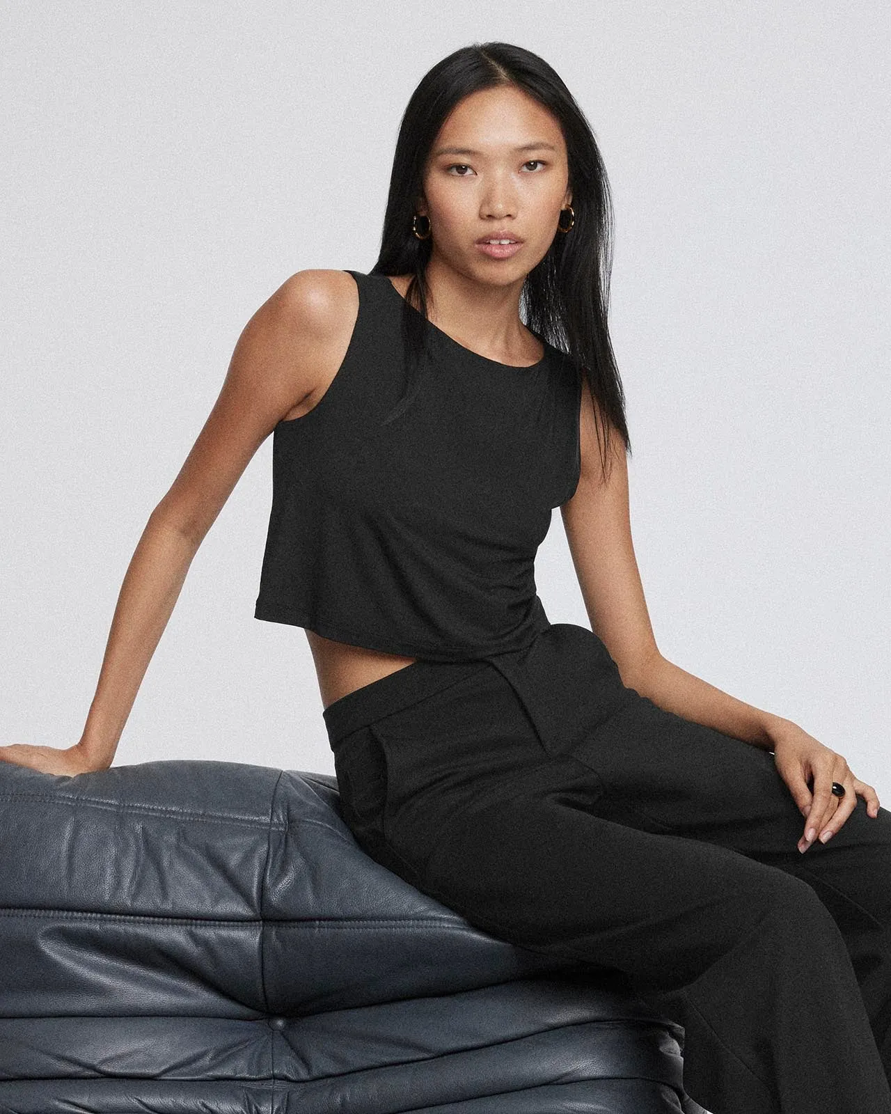 Kate Young x Splendid Silk-Modal Cropped Tank