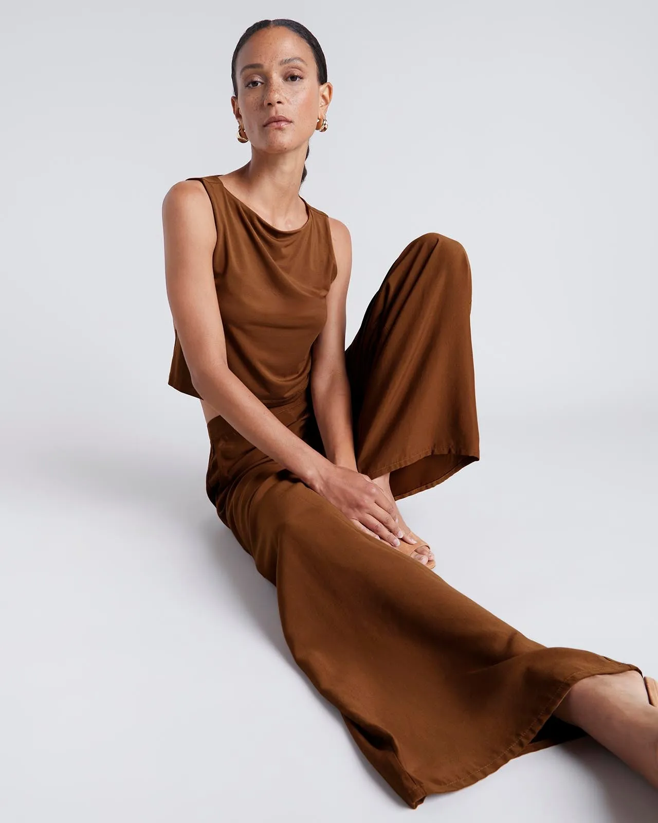 Kate Young x Splendid Silk-Modal Cropped Tank