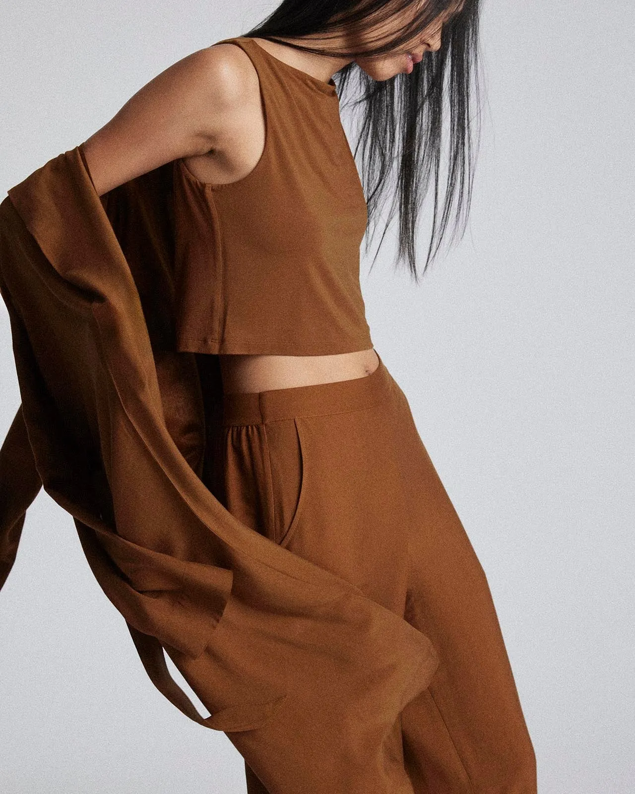 Kate Young x Splendid Silk-Modal Cropped Tank