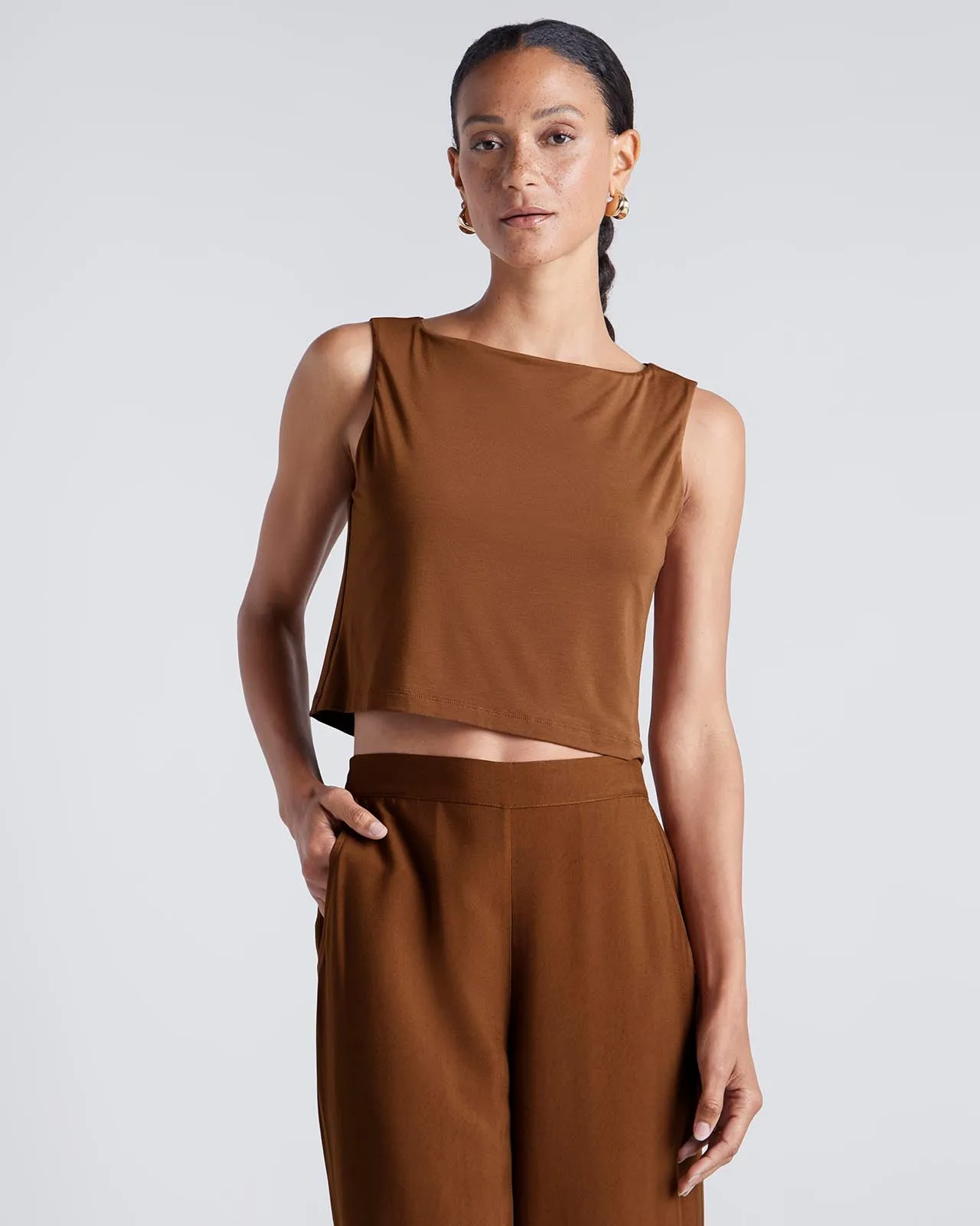 Kate Young x Splendid Silk-Modal Cropped Tank