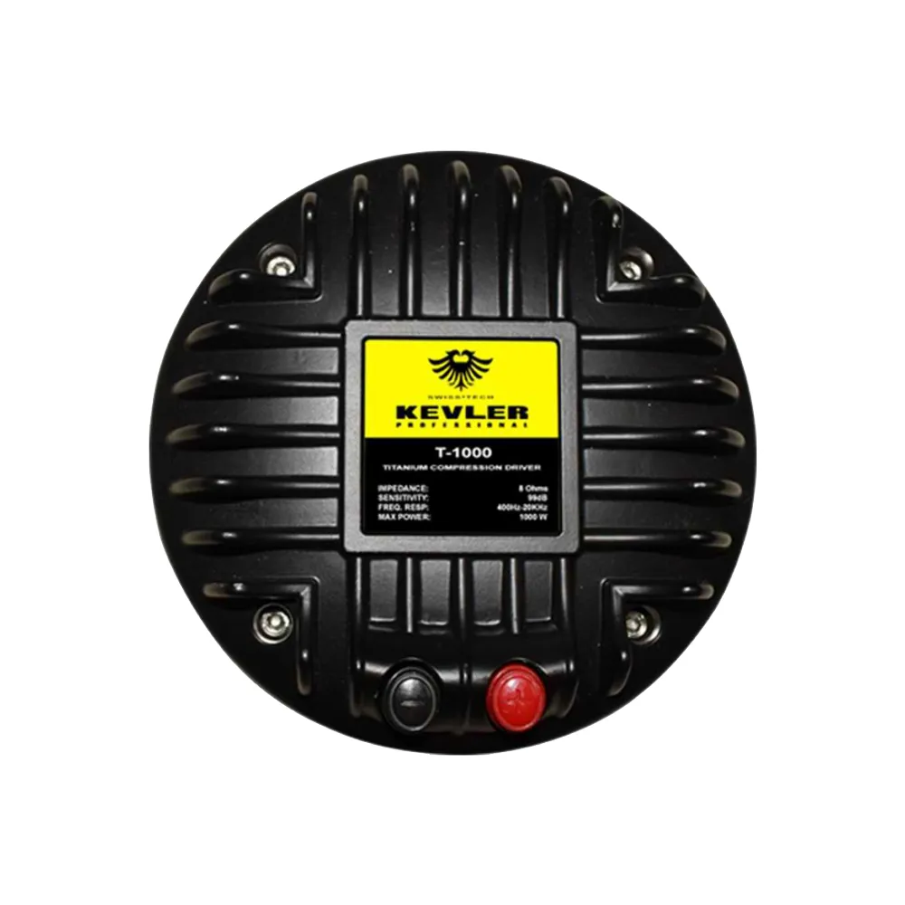 KEVLER T-1000 1000W Titanium Dome Shape Compression Driver Speaker with 71mm Voice Coil, 8 Ohms Impedance and 2" Exit Throat for Speakers