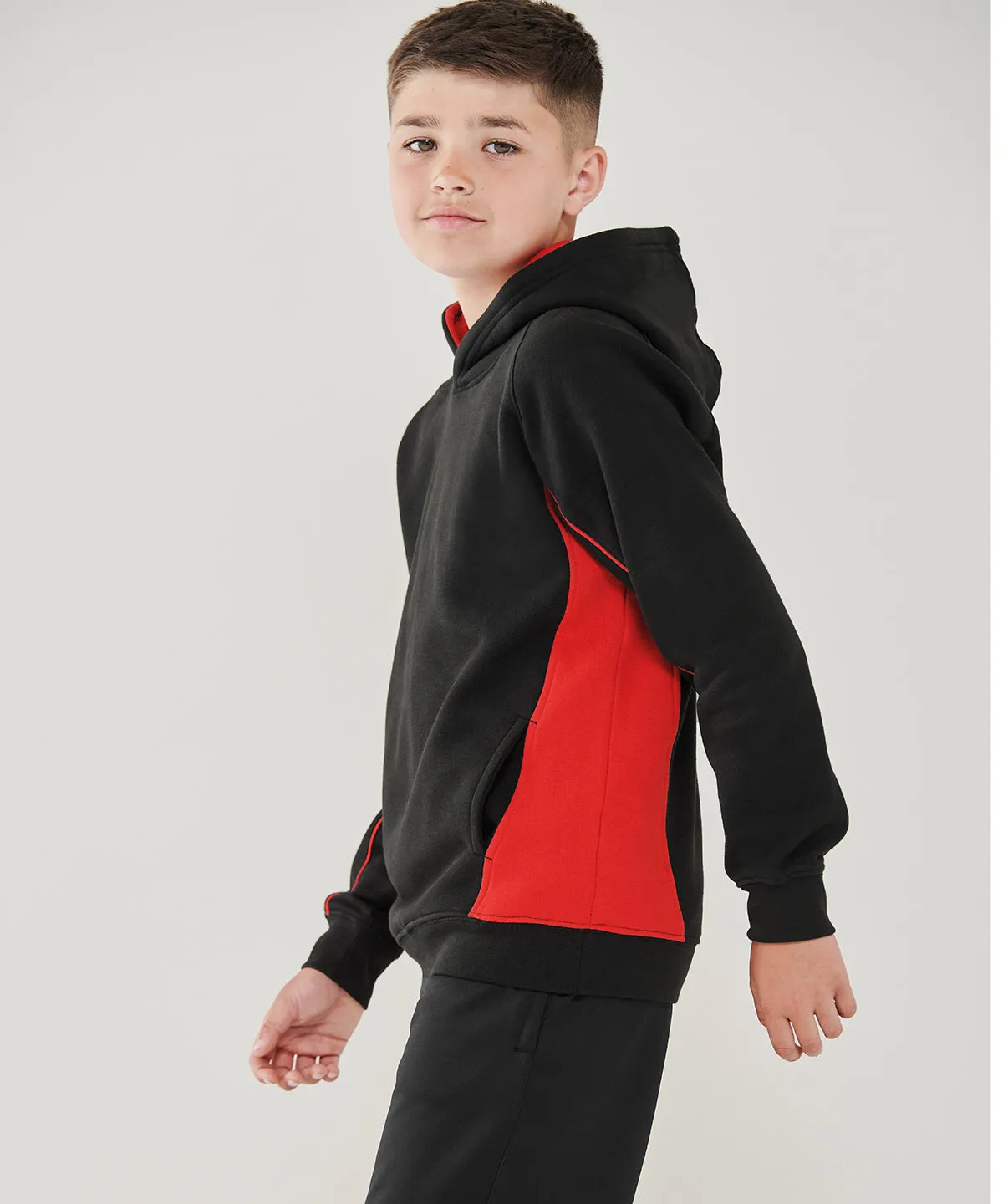 Kids pullover hoodie | Black/Red