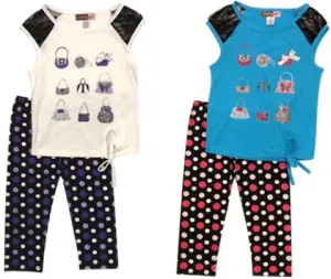 kids short sleeve tunic set - purse Case of 24